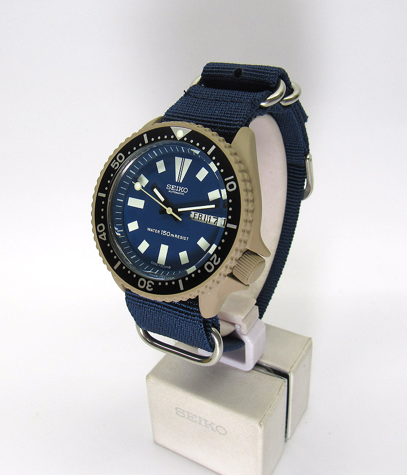 pre sale 7002 Seiko mod diver watch Desert Sand Cerakote Blue dial special  military hands